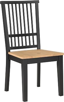Greyson Living Steve Silver Co Magnolia Side Chairs, Set of 2 Chairs, Dining Room, Farmhouse, Asian Hardwood Solids, Kitchen Side Chairs, Asian Hardwood Solids, 23" D x 20" W x 40.25" H, Black, Brown