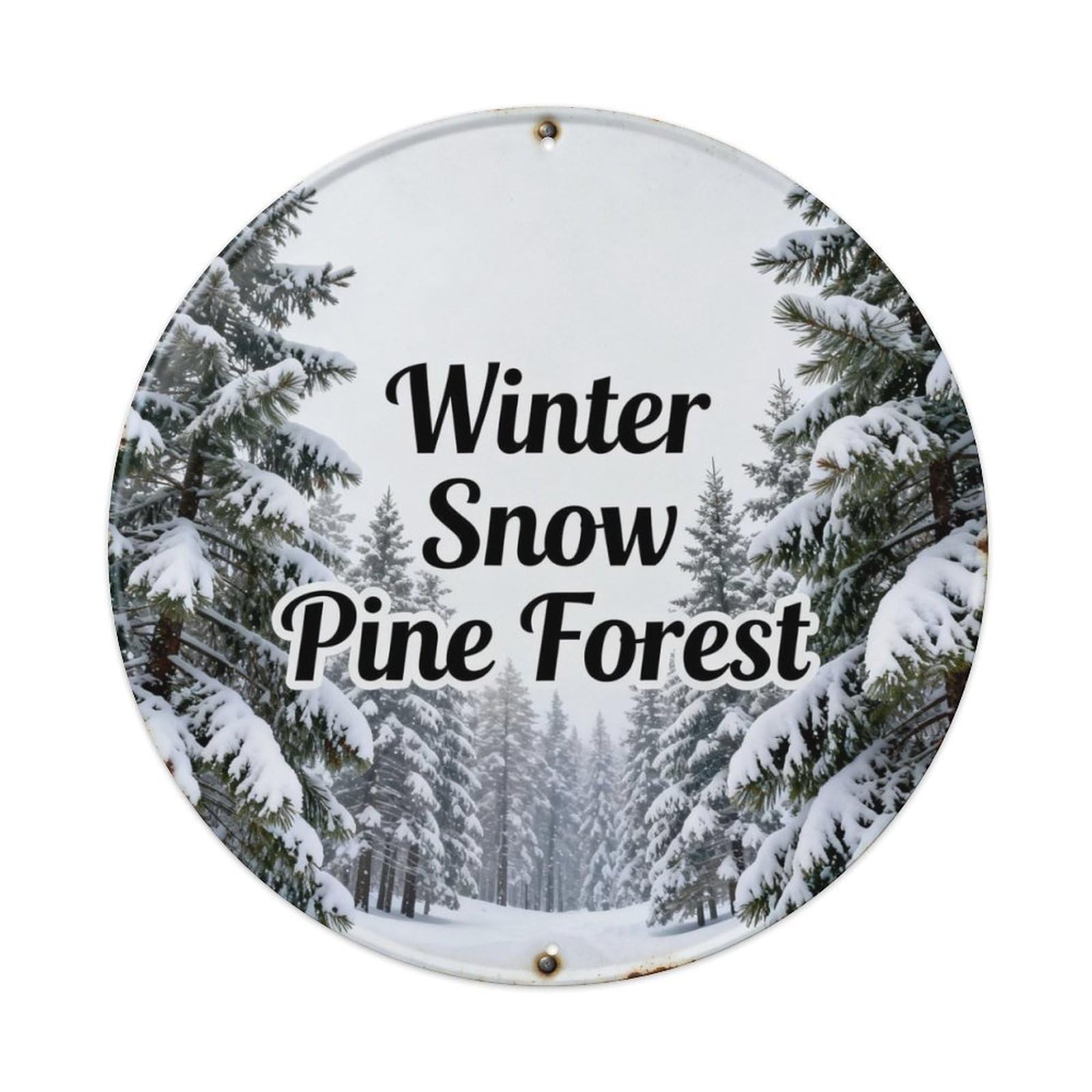 Winter Snow Pine Forest Metal Tin Sign Plaque