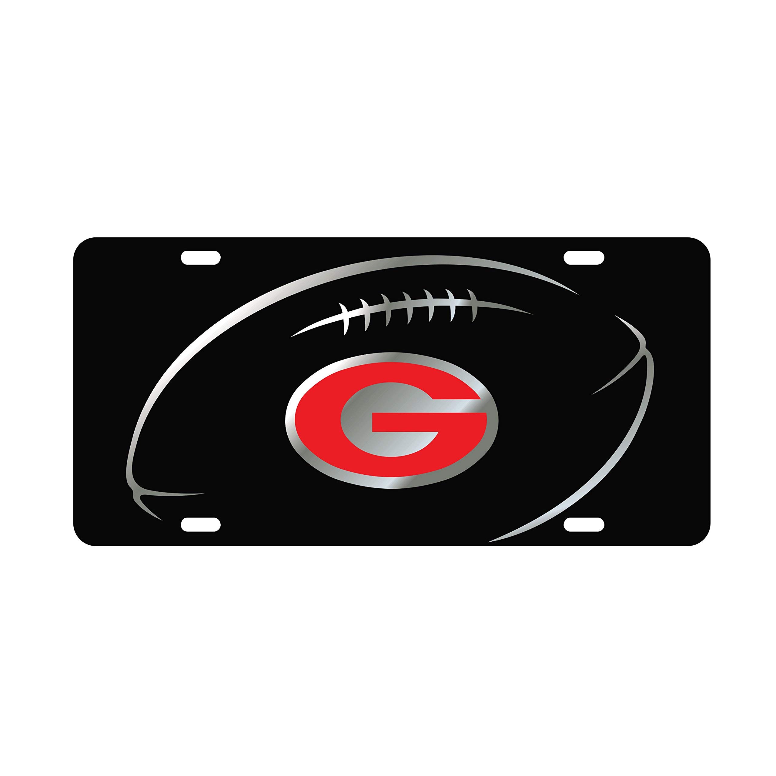 University of Georgia License Plates (04001) (04005) (04007) (04009) (04013) (04049) (04051) (04053) (Black Acrylic with Red/Mirror Acrylic Logo (04270))