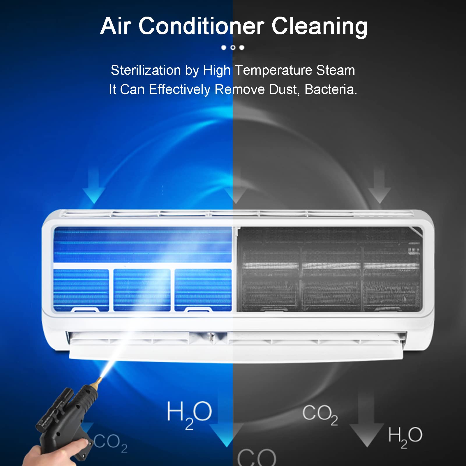 Limpiador a Vapor De Alta Presión Y Alta Temperatura con 4 Boquillas 2600-3000W Sistema De Limpieza Profesional Portátil Bombeo Automático para Uso Comercial Doméstico