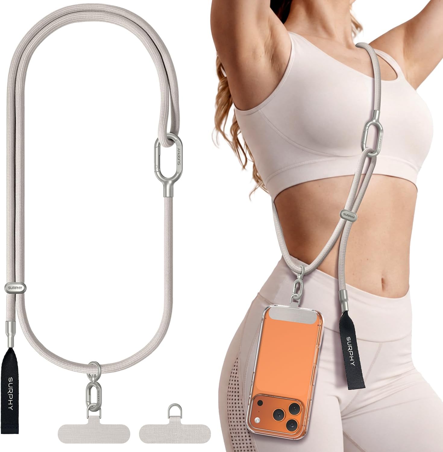 SURPHY Phone Lanyard Crossbody, Phone Strap Crossbody with 2 Tether Tabs