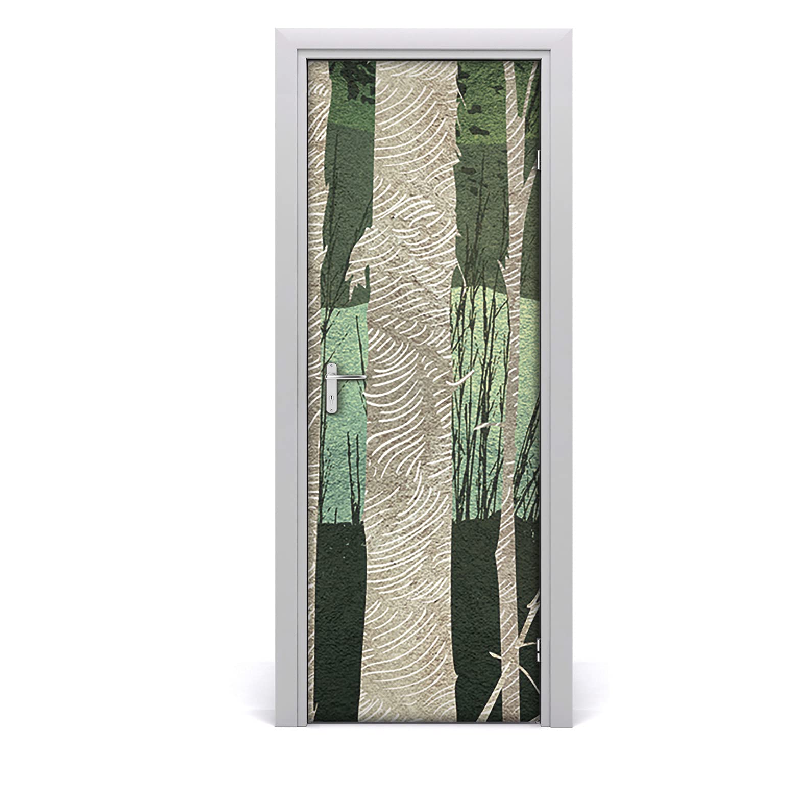 Papel pintado para puertas autoadhesivo 85x200 vinilo decorativo bosque 1
