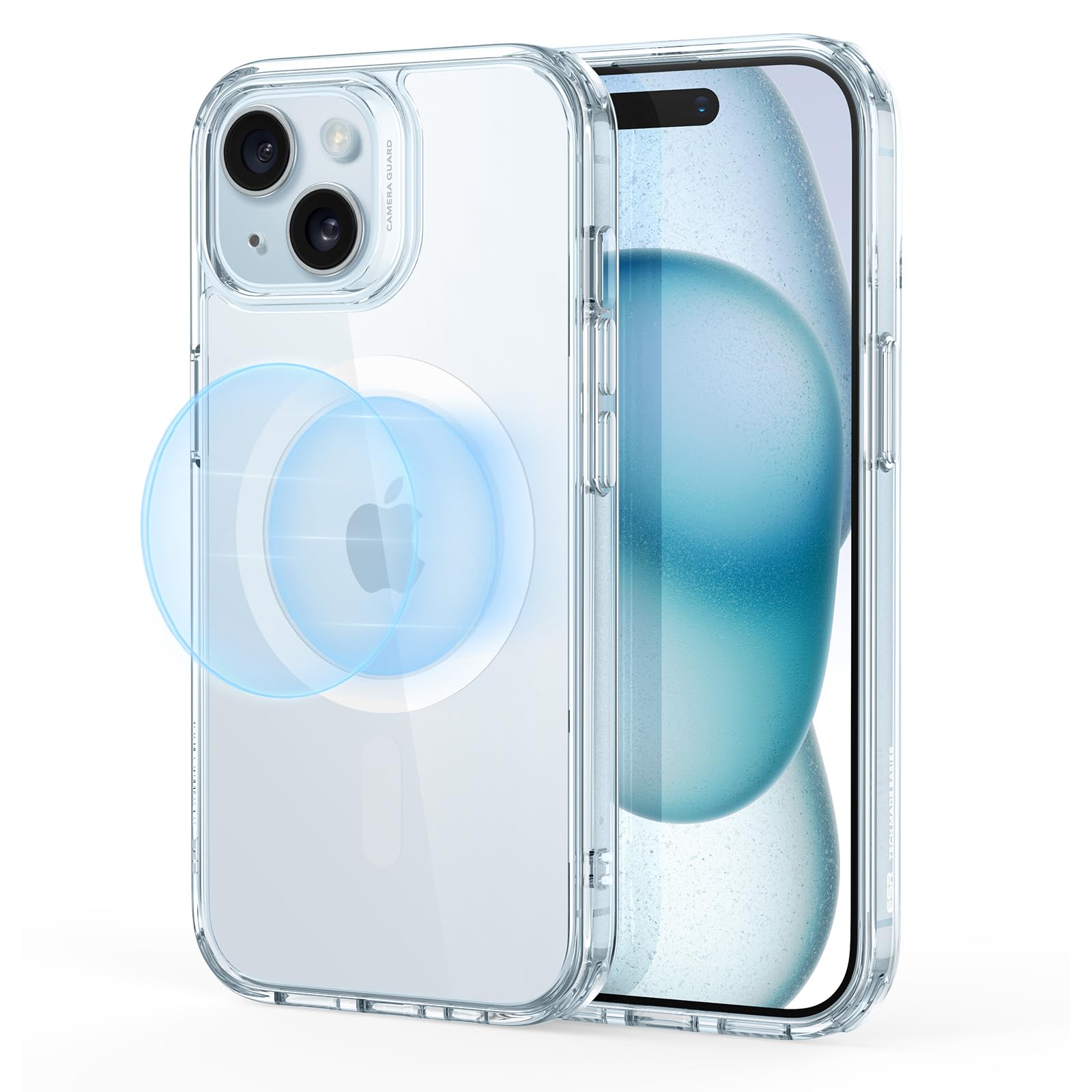 for iPhone 15 Plus Case, Compatible with MagSafe, Military-Grade Protection, Yellowing Resistant, Scratch-Resistant Back, Magnetic Phone Case, Classic Series, Clear Blue