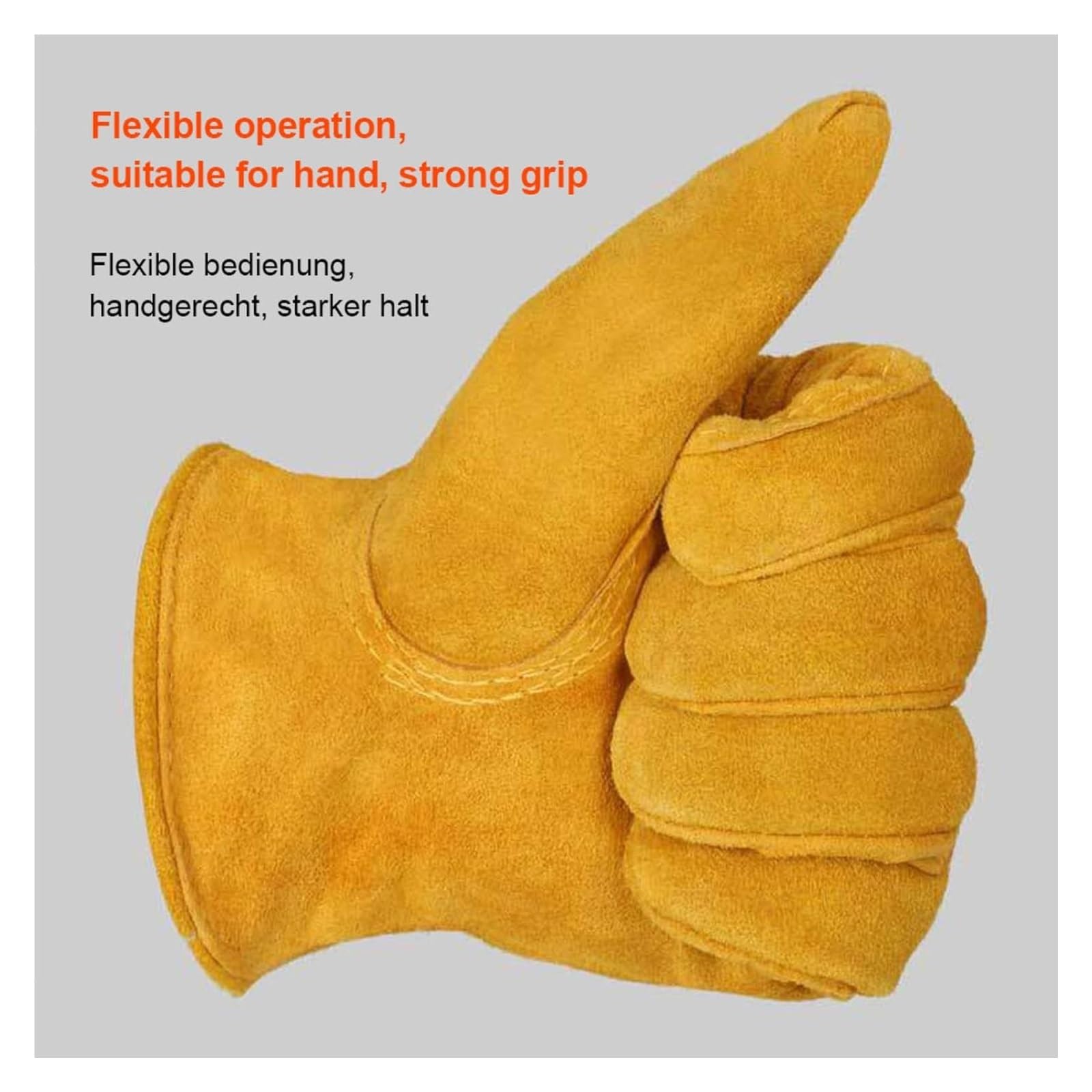 Guantes de jardinería, guantes de soldadura cortos, paquete múltiple, guantes aislantes de gamuza de cuero, guantes de trabajo antideslizantes for manipulación de construcción y corte, 2 pares(XL)