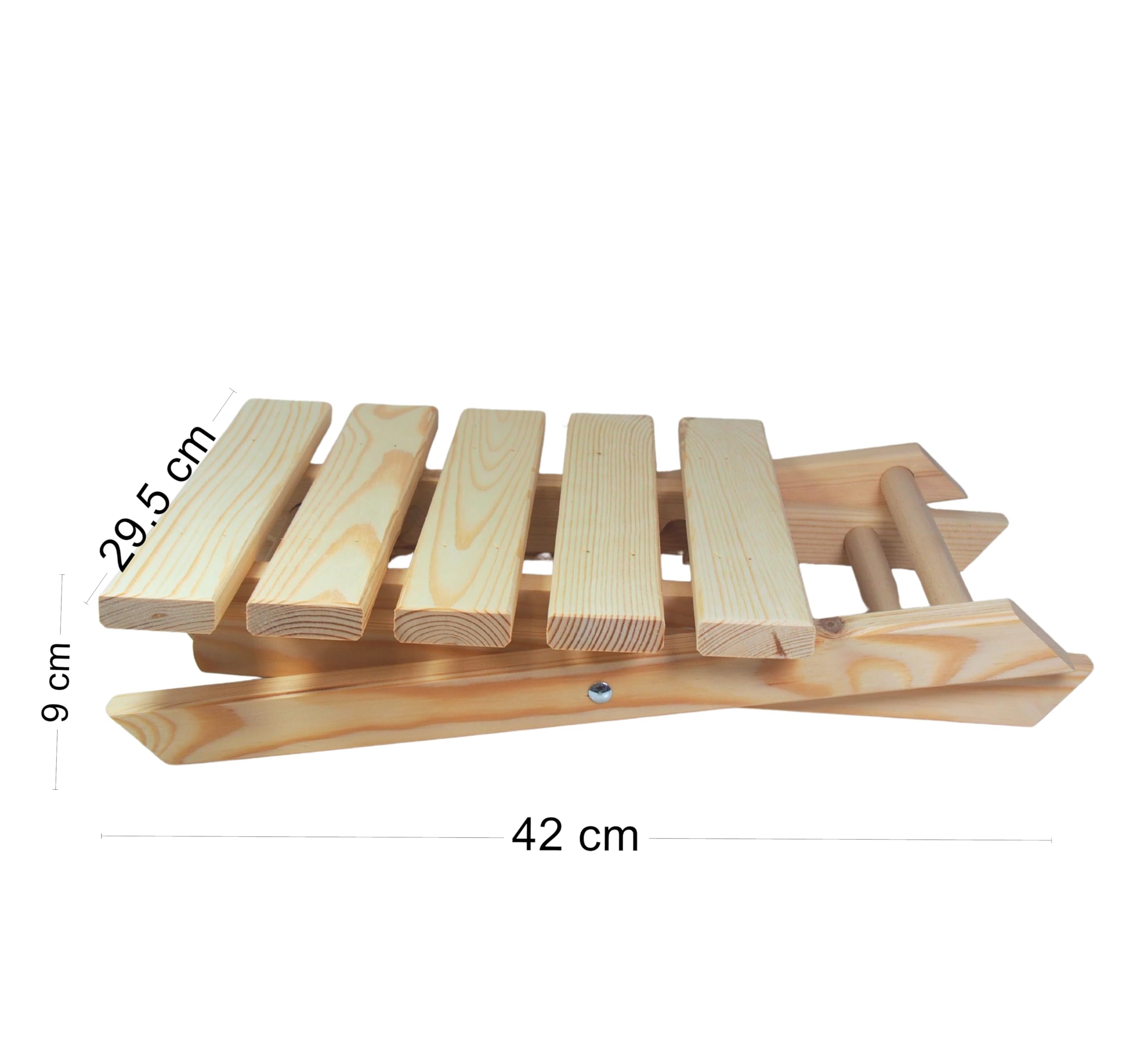 Wooden World - Taburete de Madera Plegable 2 en 1 – Mesa Auxiliar, Soporte para Plantas – Madera Natural, para Interior/Exterior, jardín, balcón, Camping – 30x28x32 cm