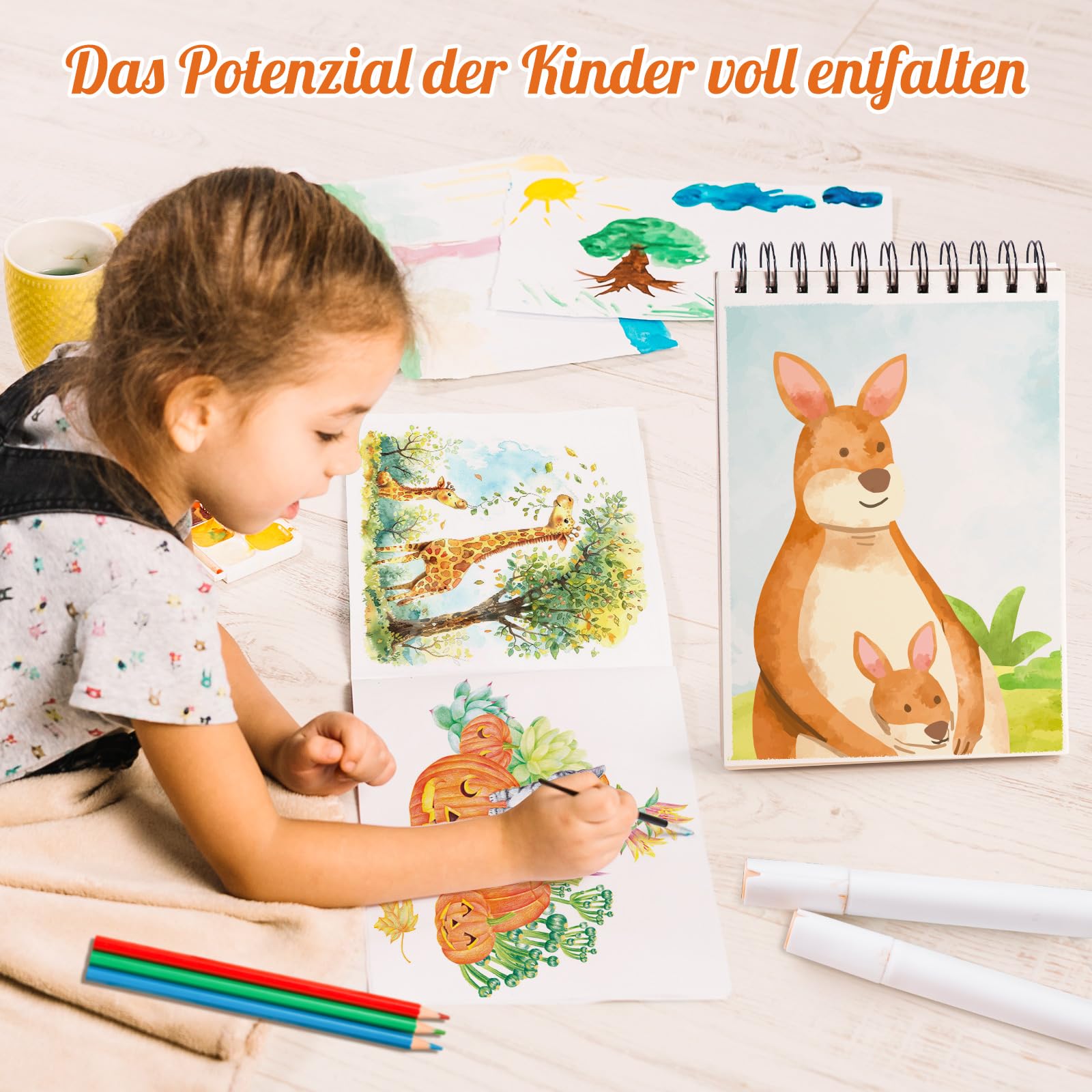 Blocco Da Disegno A5 Per Bambini – 140g/m², 60 Fogli/120 Pagine, Carta Spessa Per Artisti, Rilegatura A Spirale