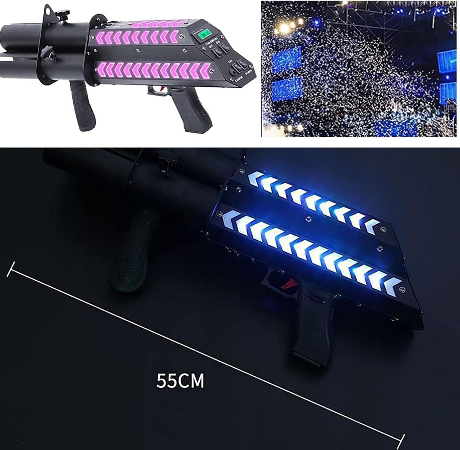 Macchina Cannone Elettrica per Coriandoli, Pistola Blaster per Coriandoli, Spara Coriandoli Professionale per Eventi Speciali, Feste, Club, Matrimoni, Concerti