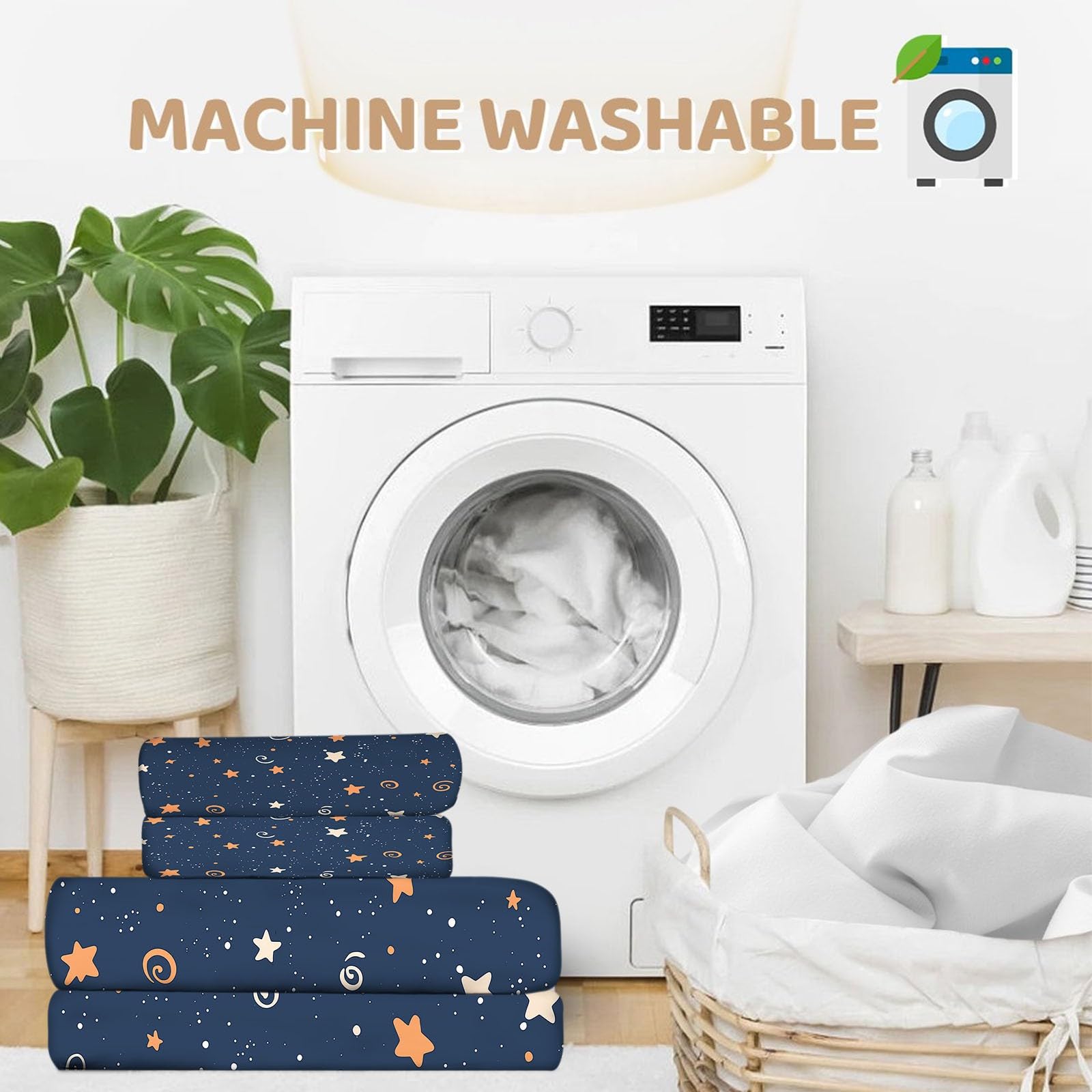 CozyRest Funda Nórdica Cama 105-200 x 200 cm Suave Transpirable, Cielo Estrellado Patrón Azul Marino Microfibra Juego de Fundas Edredón 1 Funda Nórdica + 2 Fundas de Almohada 50x75cm