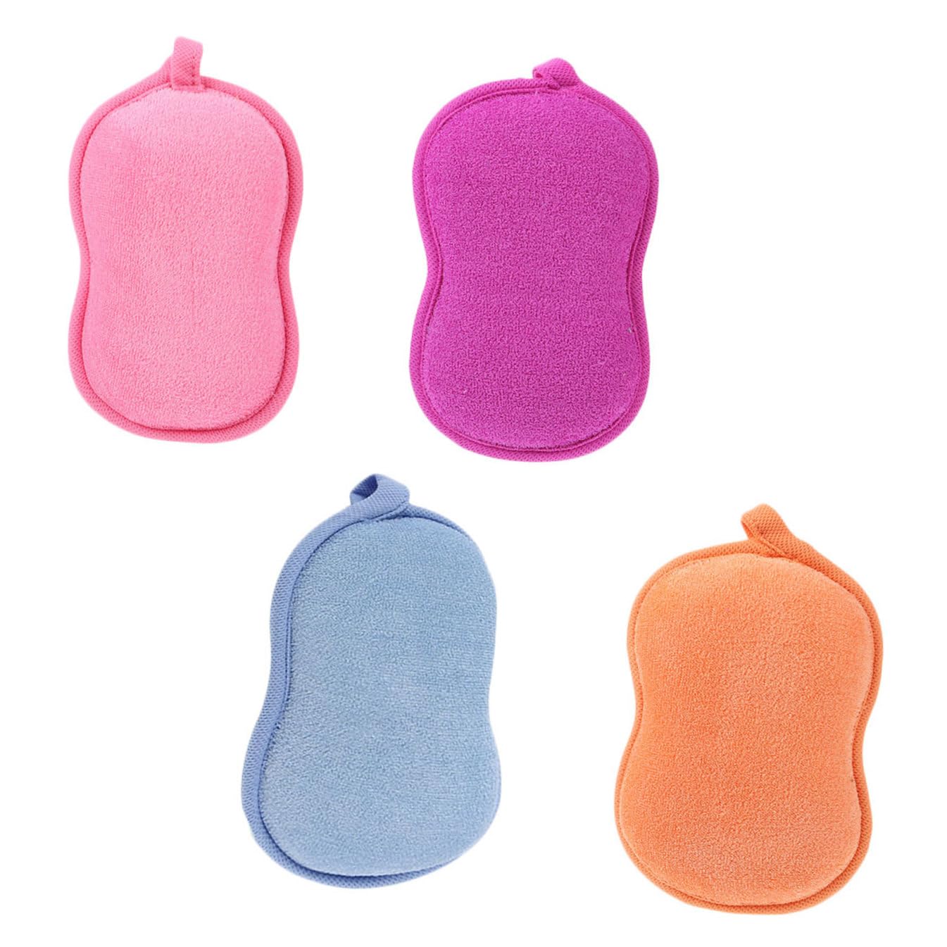 Healeved 8piezas Esponjas De Baño Para Bebés Forma De Cacahuete De Morado Esponjas Duras y Suaves Para Duchas y Baños Promueven Una Piel Saludable y Relajante