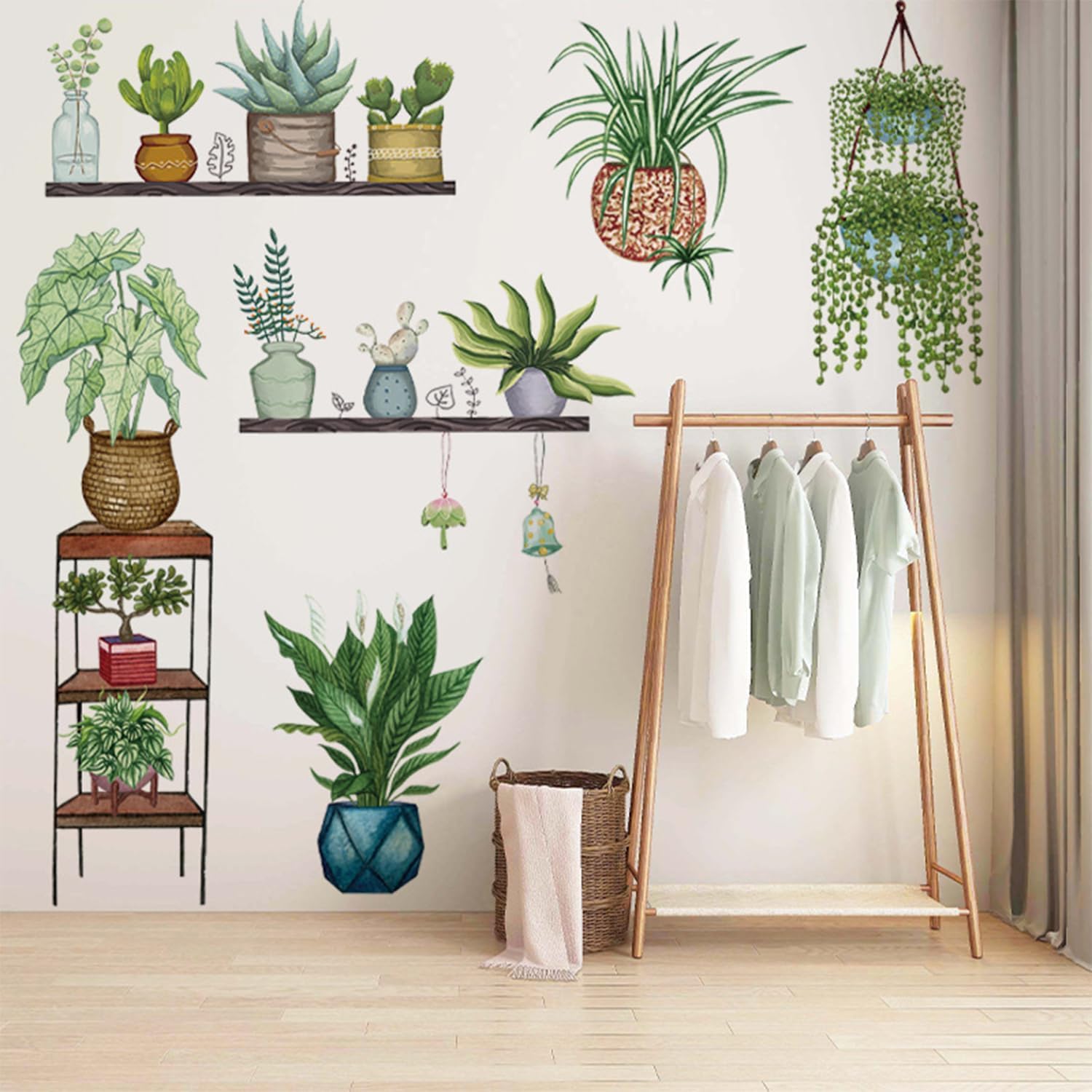 Tropical Vine Wall Stickers - Easy Peel Decor -3 Tropical Vine Wall Stickers - Easy Peel Decor -3