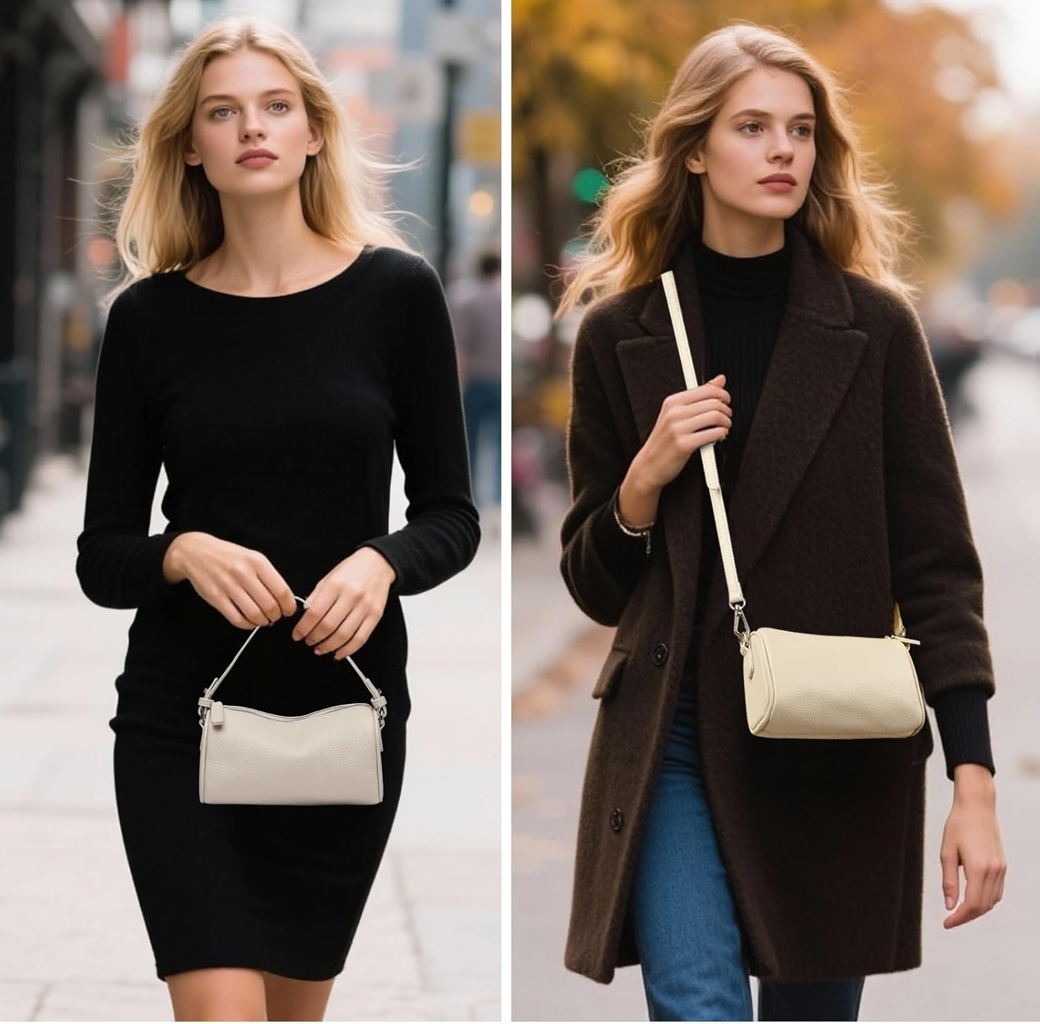 Eslcorri Genuine Leather Crossbody Bags for Women - Mini Top Handle Tote Handbag Shoulder Purse Cute Ladies Sling Bag - Image 2