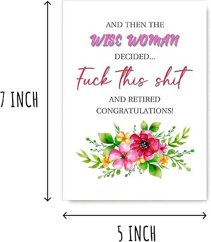 Miniatura 2 de Tarjeta de felicitación - Mujer sabia decidió follar esta mierda y jubilado - Tarjeta divertida de jubilación - Regalo para mujer