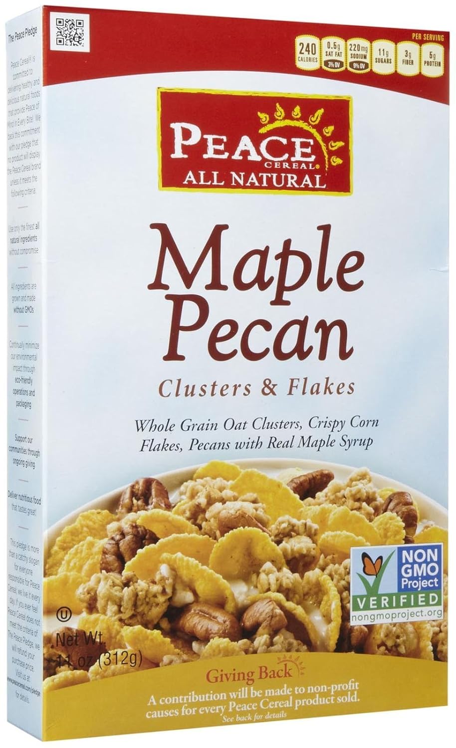 Peace Clusters and Flakes Cereal, Maple Pecan, 11 Ounce