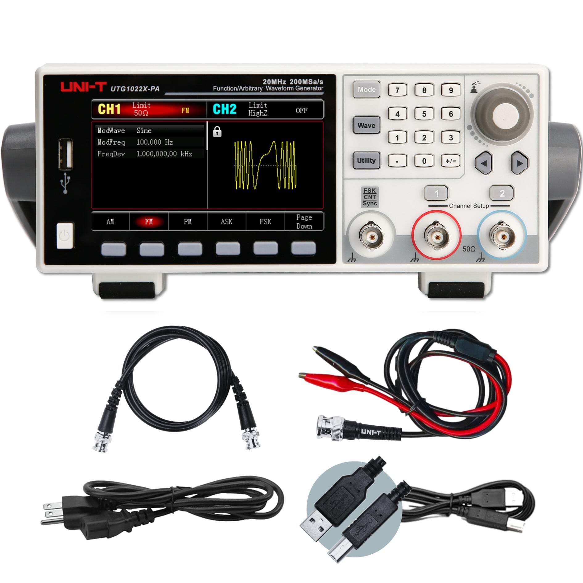UTG1022X 20MHz 2Ch Essential-Series Arbitrary Waveform Generator