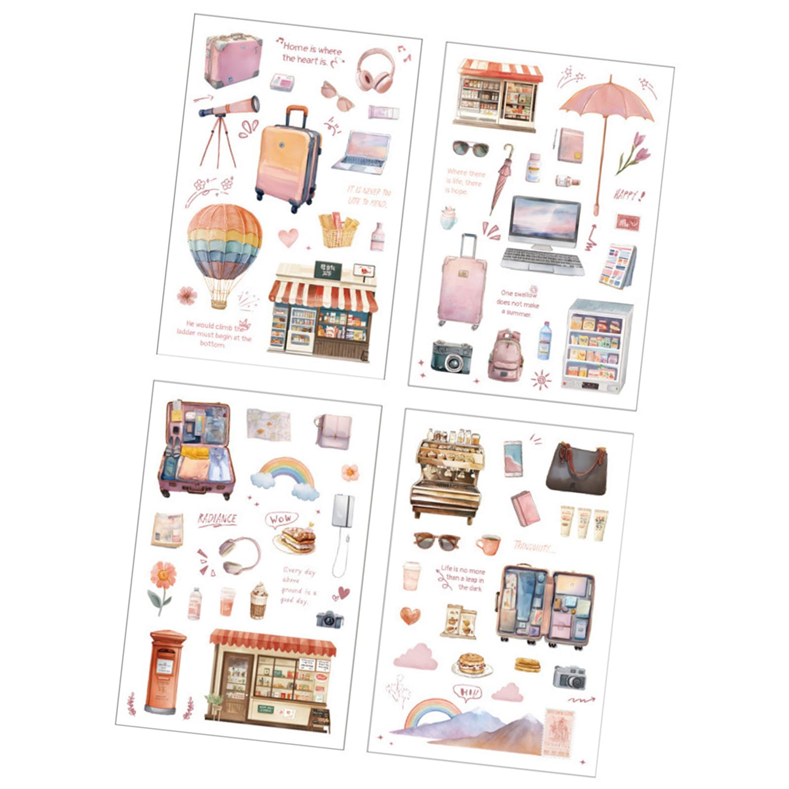 Series Scrapbooking Sticker Transparents Decorative for Diys Craft Journaling Scrapbook Journal Planner Decorative for Scrapbooking