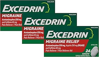 Excedrin Migraine Pain Reliever Caplets 24 ct (Pack of 3) - Packaging May Vary