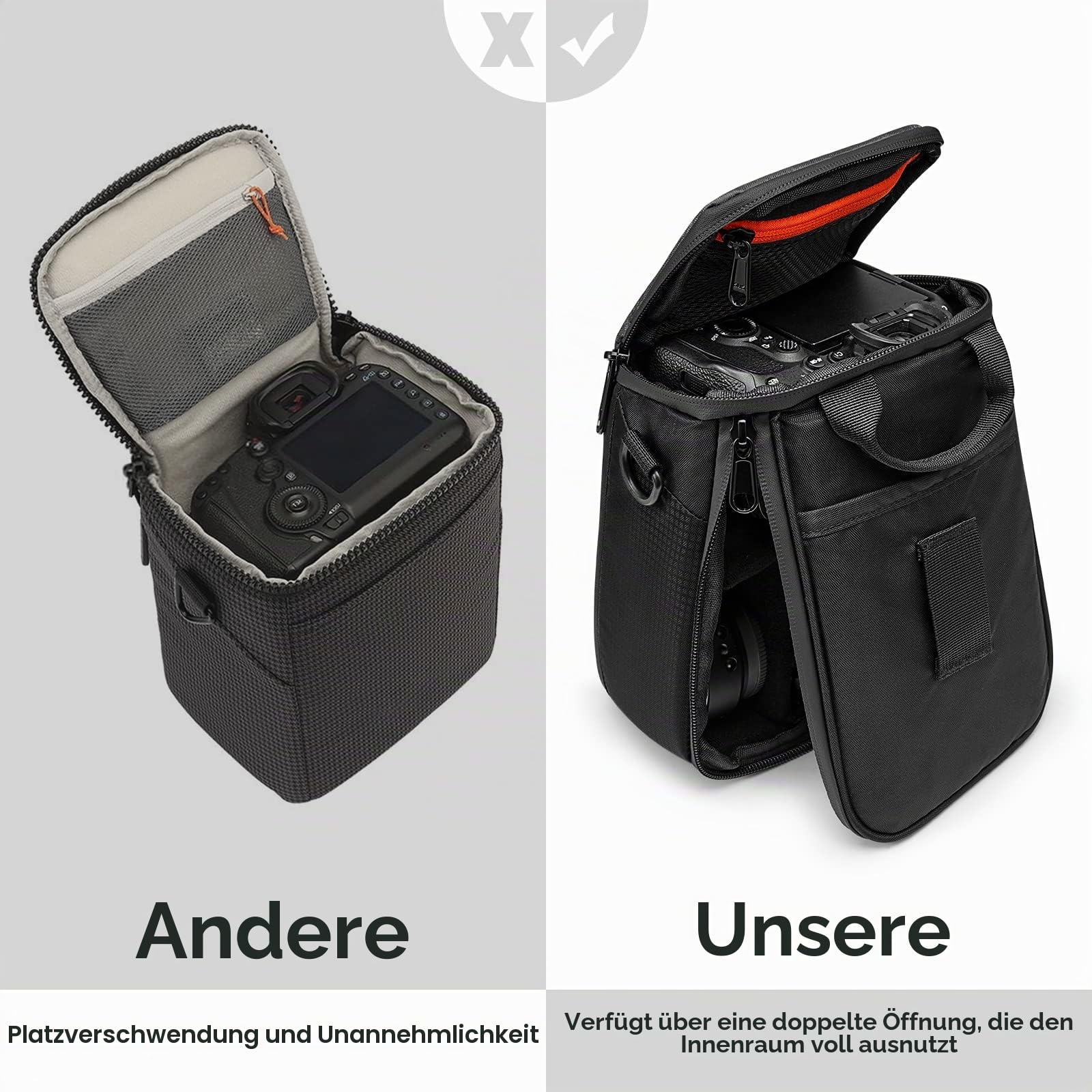 S-Zone Kameratasche Wasserdicht Stoßfest Objektivtasche Gepolstert DSLR SLR Kameraschutz