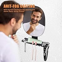 Vista 4 de Shower Mirror Fogless for Shaving, Shower Shaving Mirror with Razor Holder, Anti Fog Mirror for Shower, Bathroom Shower Mirror, Shatterproof &