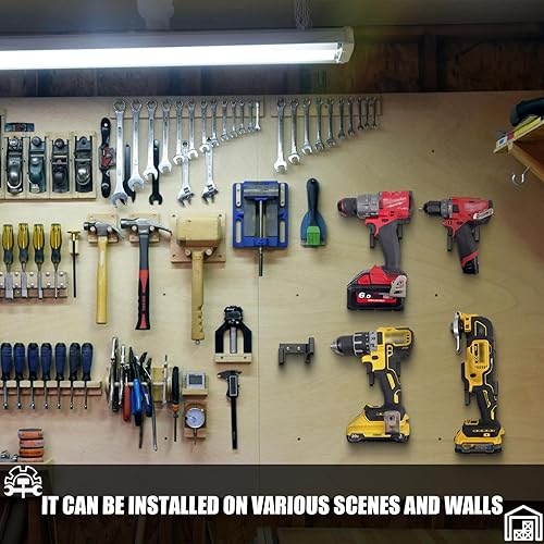 Miniatura 6 de Organizador de herramientas eléctricas, organizador de pared de acero inoxidable, estante de almacenamiento de taladro eléctrico, perfecto para