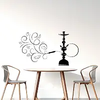 Decalque de parede de vinil silhueta de narguilé com sabores de frutas a vapor adesivos mural grande decoração (g9532) preto