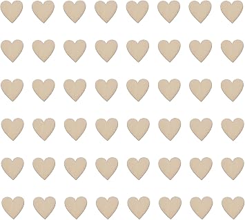 SOWAKA 100 Pcs Heart Shape Wooden Slices Mini 20 cm Unfinished