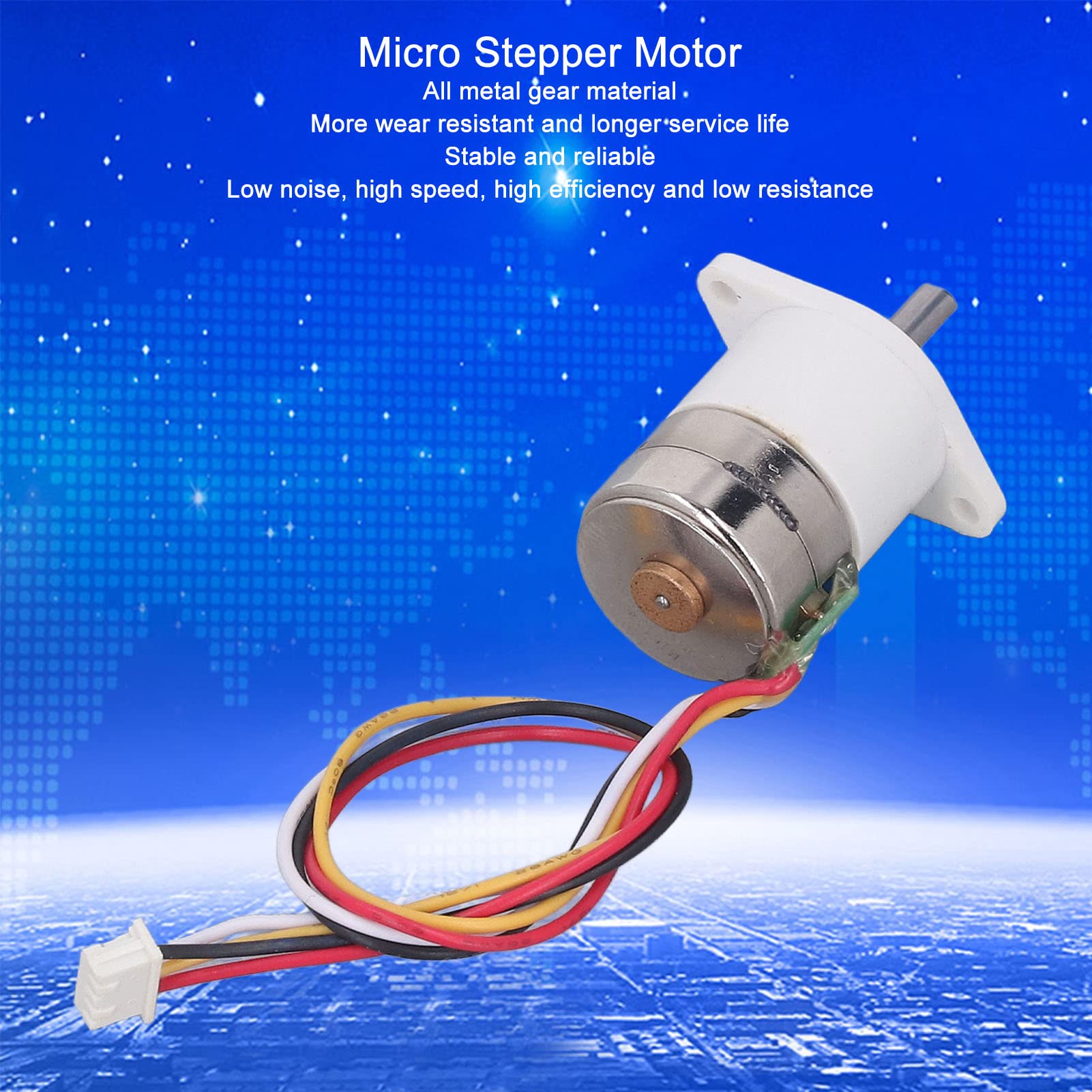 NDNCZDHC 12V DC Micro Stepper Motor Copper Brushless 1:380 K Deceleration Stepper Motor 2 Phase 4 Wire Stepper Motor