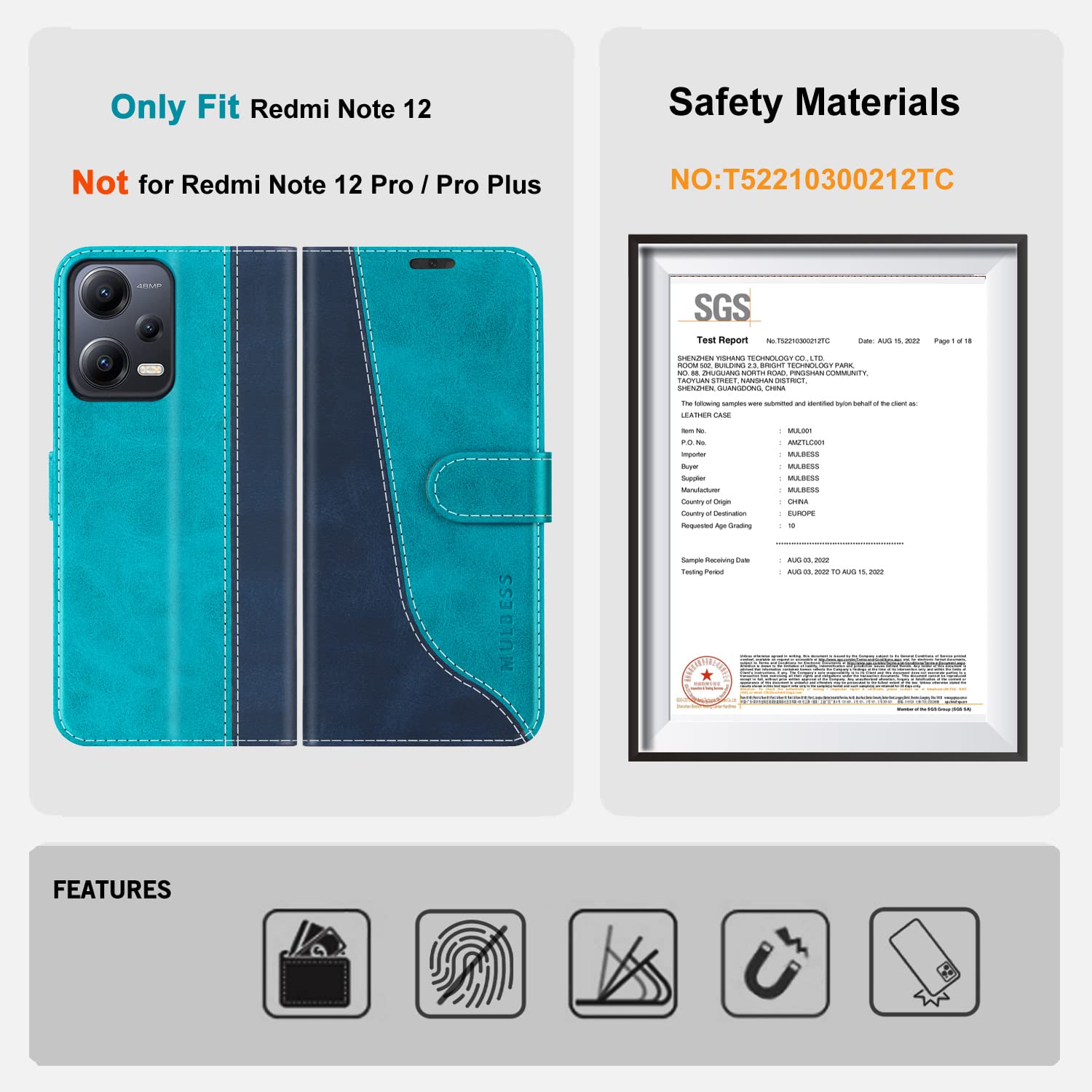 Mulbess Cover per Xiaomi Redmi Note 9T, Custodia Sintetica in