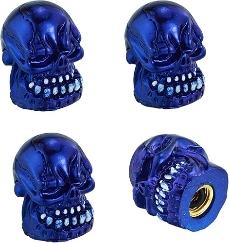 Vista 23 de Lunsom Tapas de vástago de válvula de neumático de calavera para válvulas de aire de automóvil, cubierta de vástagos de rueda de presión, accesorios