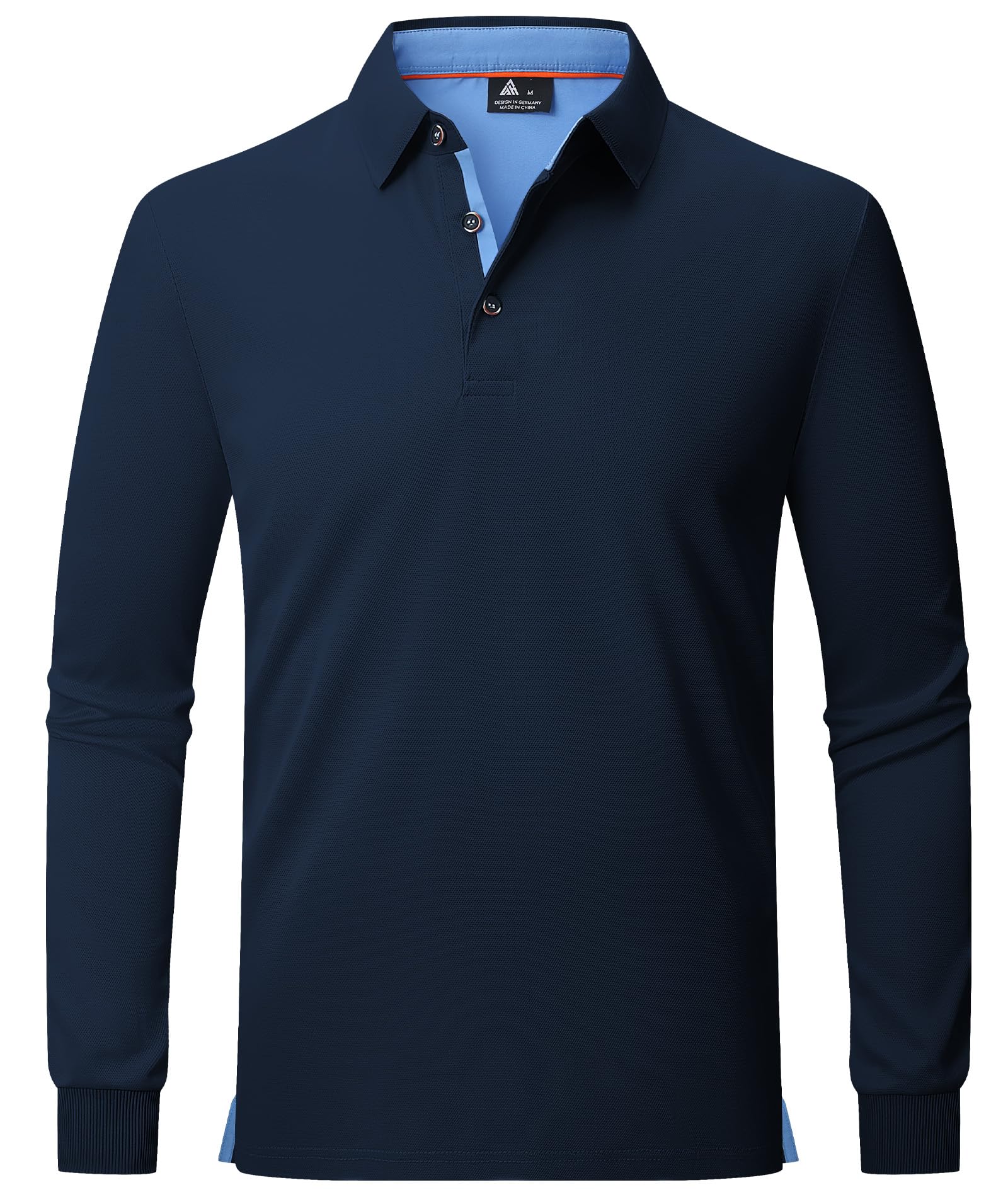 JACKETOWN Polo Uomo Maniche Lunghe Polo da Golf Tennis Casual T Shirt Traspirante Primavera Autunno Camicie per la Pesca Escursionismo