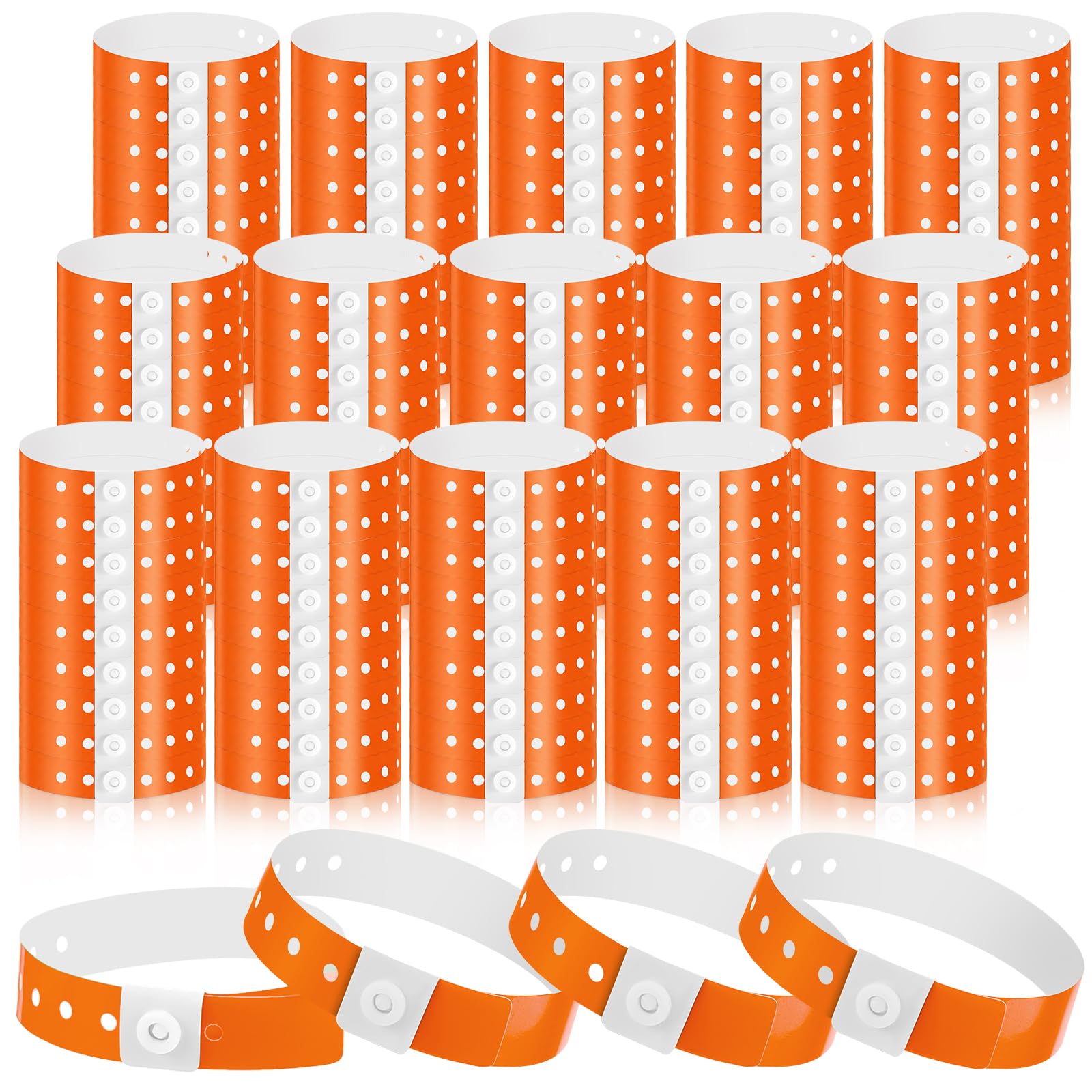 Henoyso 300 Pcs Orange Plastic Wristbands for Events