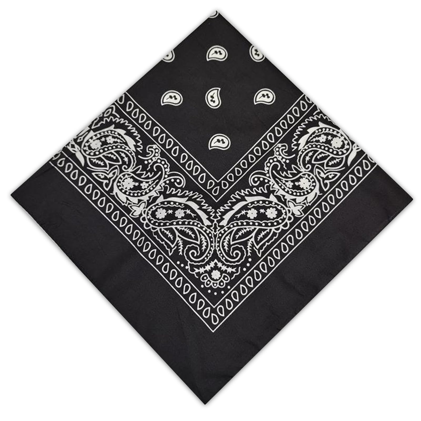 Holooveranillo Men's Black 2 Pack Bandana,Paisley Bandana,Bandanas For And W,Unisex Headband, Soft, Durable For Face Mask Wristband Neckerchief,For Cycling, Hiking, Running, Yoga, Motorcycling