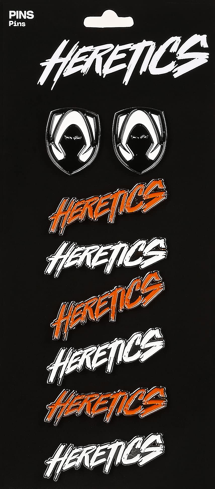 Blíster de 8 Pins Team Heretics, 80x180 mm