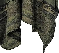 Vista 60 de Urban CoCo Poncho de colores para mujer, chal con frente abierto, color en bloques