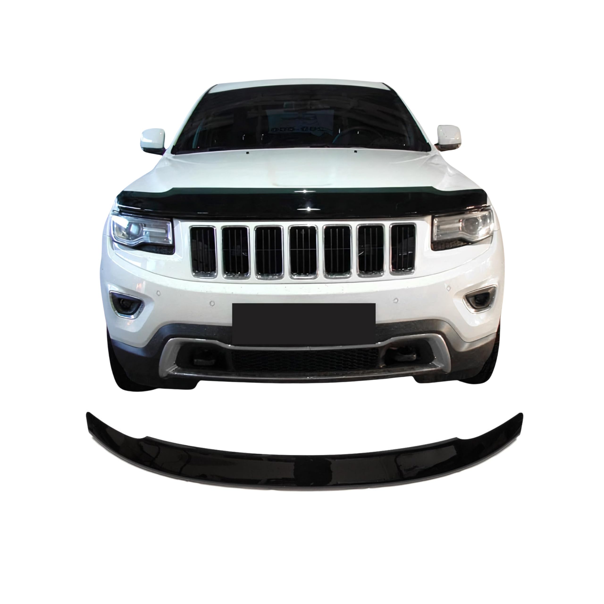 Deflecteurs d'air Capot de Voiture Protection pour Jeep Grand Cherokee IV 2010-2022 Acrylique foncé Noir