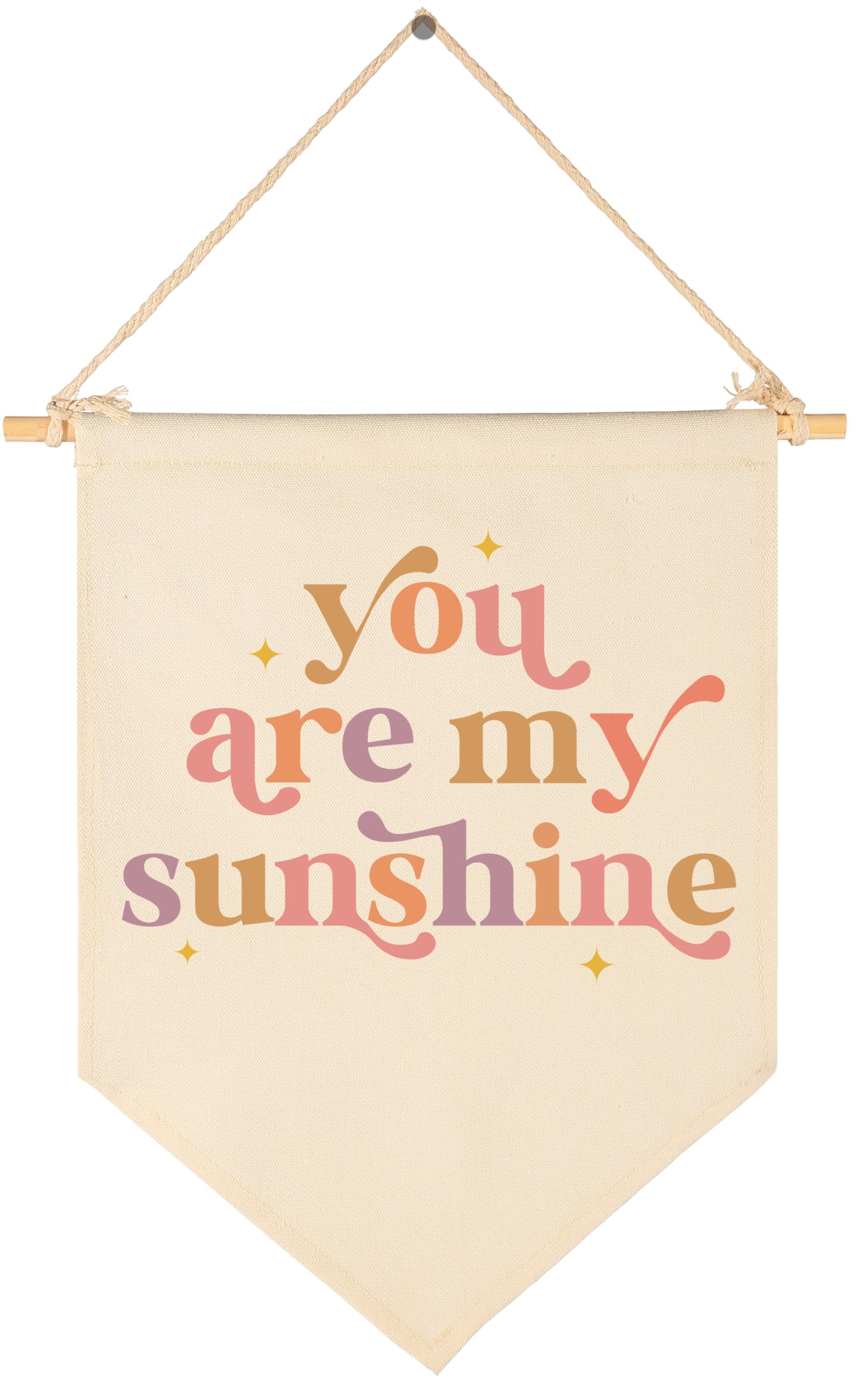 My Sunshine-Wall Decor Gift for Baby Girl Kids-Canvas Hanging Flag Banner Pennant Wall Decor Gift for Nursery Homeschool Infant Room Playroom Reading Room Bedroom -Baby Present Shower