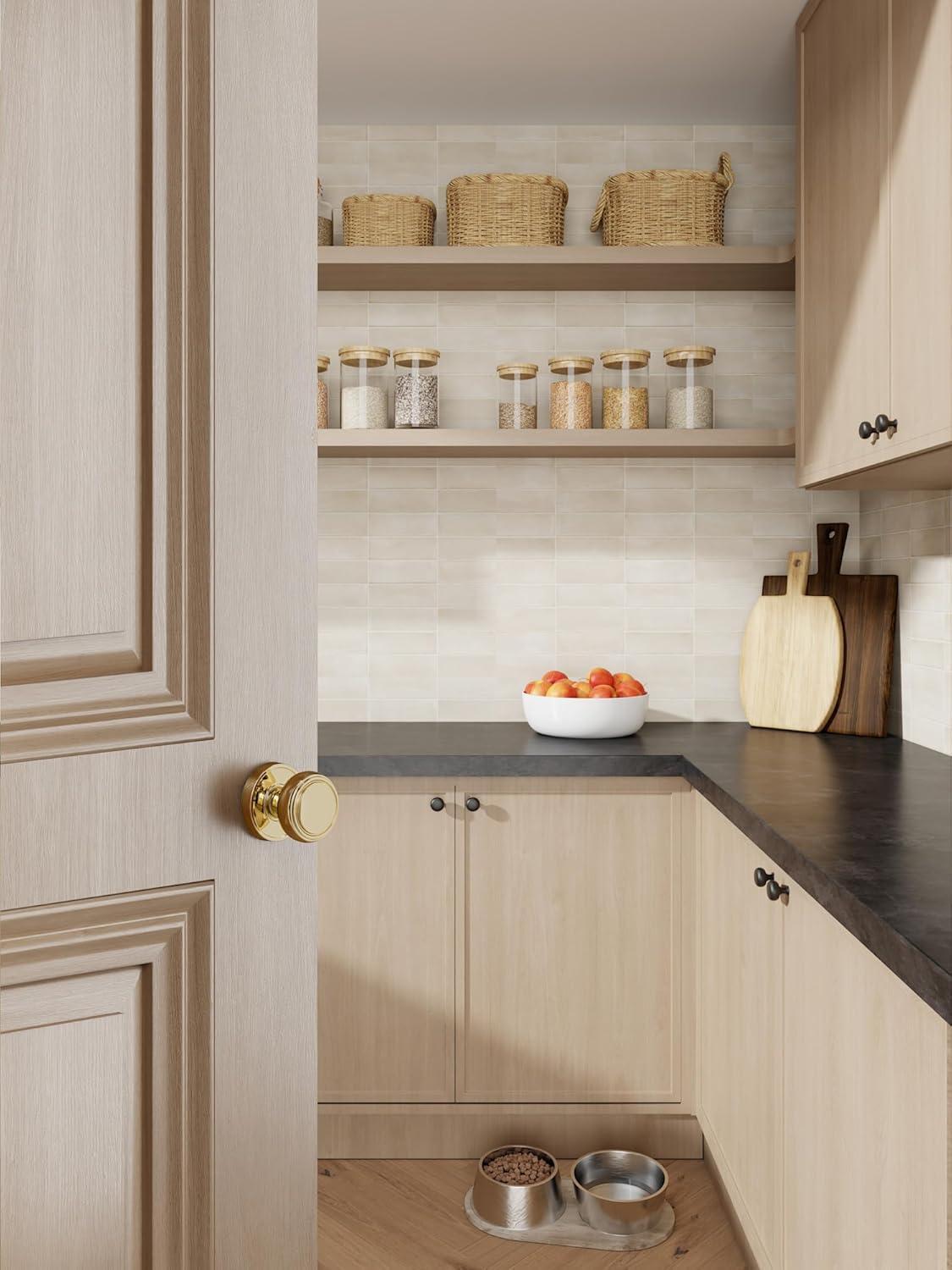 Baldwin HD.BRE.RRR Bremerton Non-Turning One-Sided Dummy Door Knob with Recessed Round Rose from the Reserve Collection - Lifetime Polished Nickel