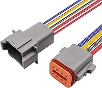 Vista 10 de HiSport - Kit de conectores DT impermeables de 6 pines, conectores de cable macho y hembra de 6 pines para coche, camión, barco, 1 juego de conector