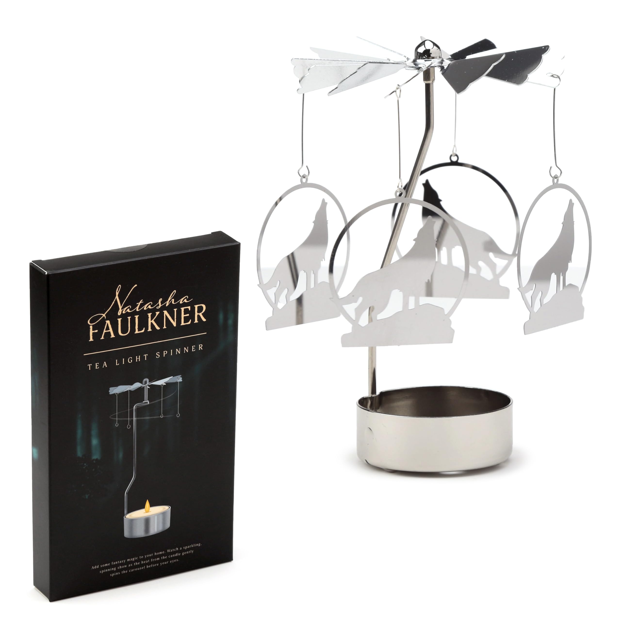 Puckator Bougeoir Rotatif en Forme de Loup Hurlant - Décoration d'intérieur - Accessoires de Salon