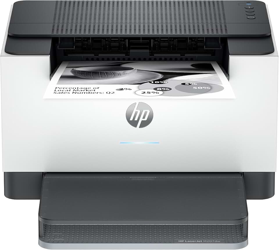 HP Impressora laser sem fio Laserjet M207dw, preto e branco, duplex, ideal para escritório