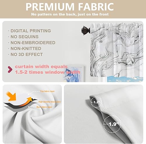 Miniatura 3 de BaoNews Cenefas de cocina de piedra de mármol abstracto para ventana, patrón de mármol gris blanco mármol fondo de piedra opaca decoración cenefas