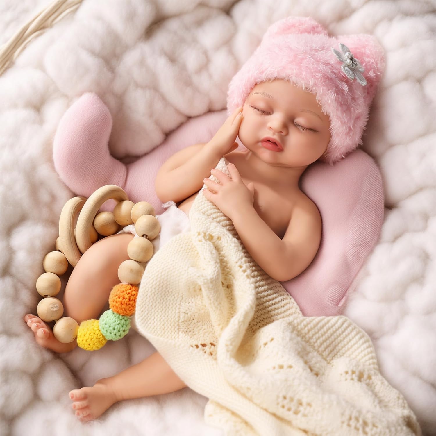 BABESIDE Silicone Baby Doll-12 Inch (Weight 3.3 Lb) Reborn Baby Dolls Silicone Full Body Platinum Silicone Weighted Realistic Sleeping Newborn, Lifelike Preemie Doll Gift for Collectors & Kids Ages 3+