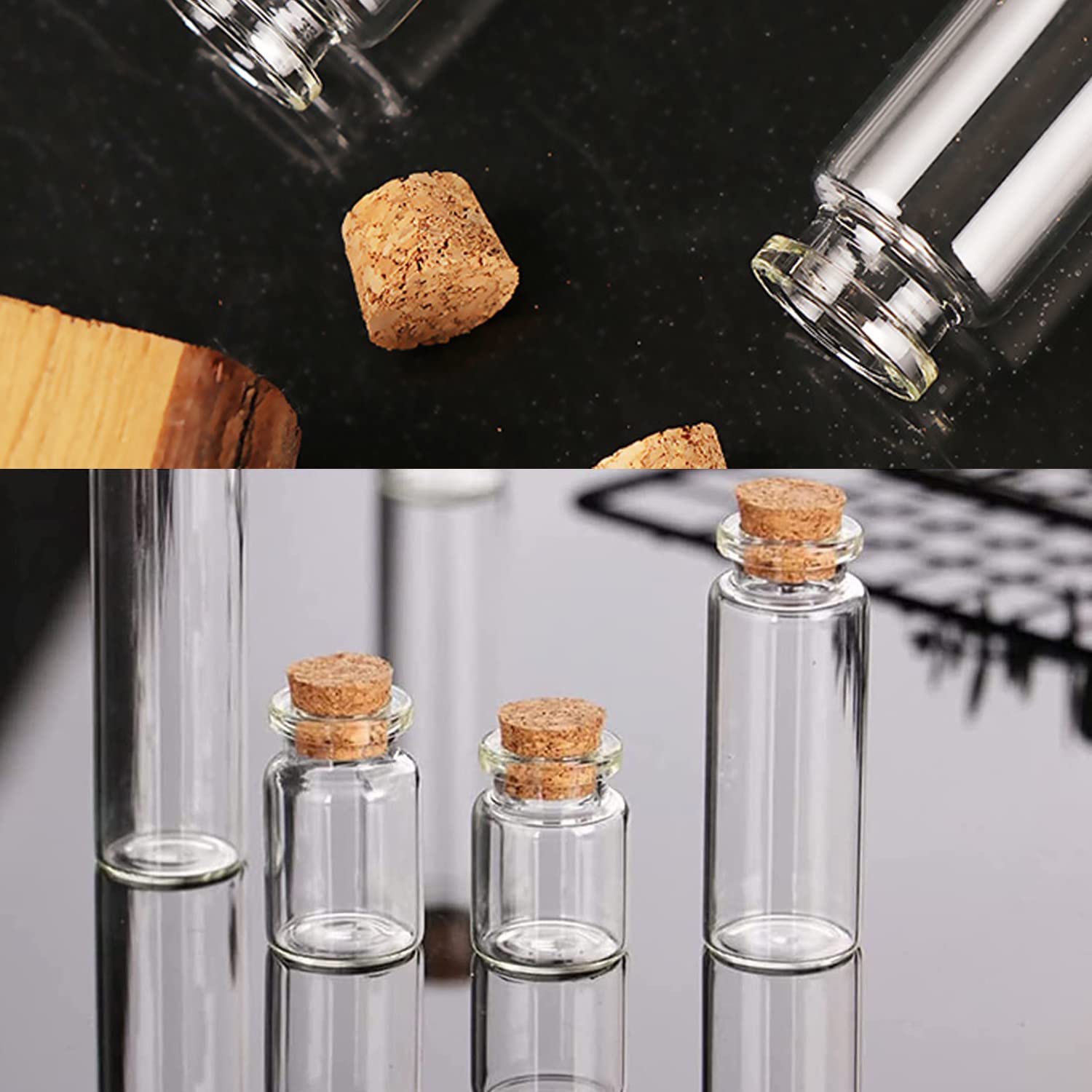 200 Piezas Tapones de Corcho de Madera, Tapones de Corcho Cónicos, Corcho de Natural Tapones, Tapones de Cónicos Corcho, Utilizado Para Tubos de Ensayo, Botellas de Medicamentos, Botellas de Deseos