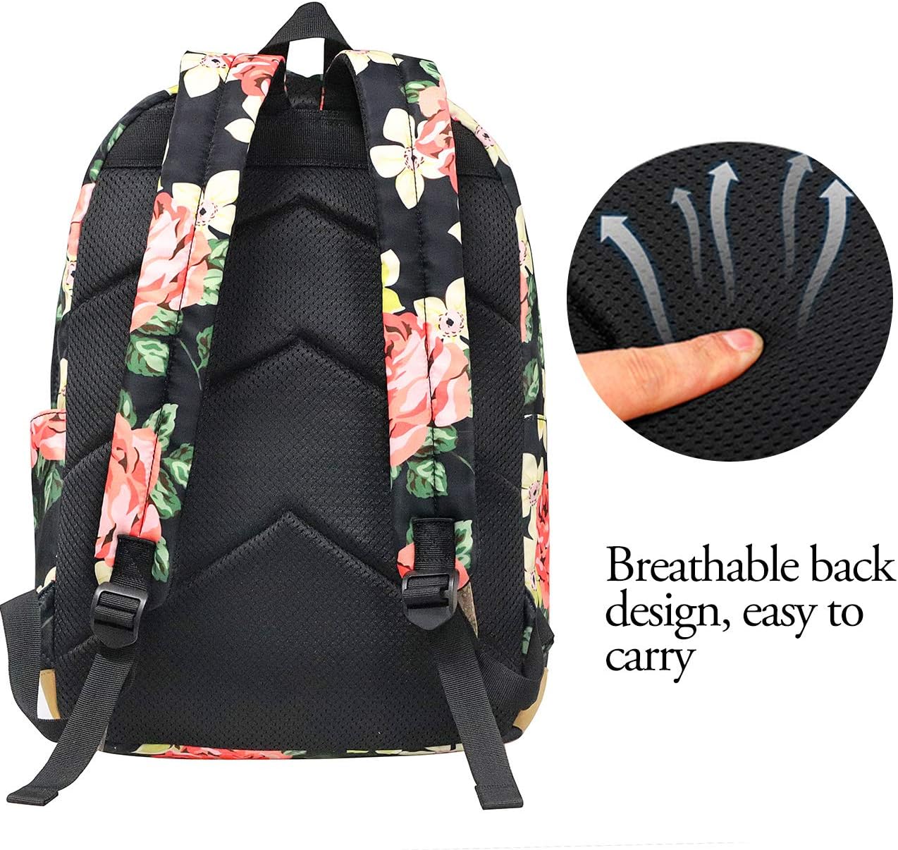 School Backpack for Teen Girls, Bookbag with Lunch Box and Pencil Case