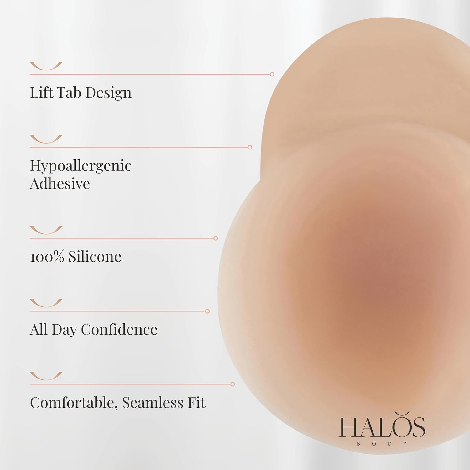 Silicone Nipple Covers with Lift – Reusable Sticky Pasties for Women – Seamless Coverage for A–DD Cup Sizes - Image 2