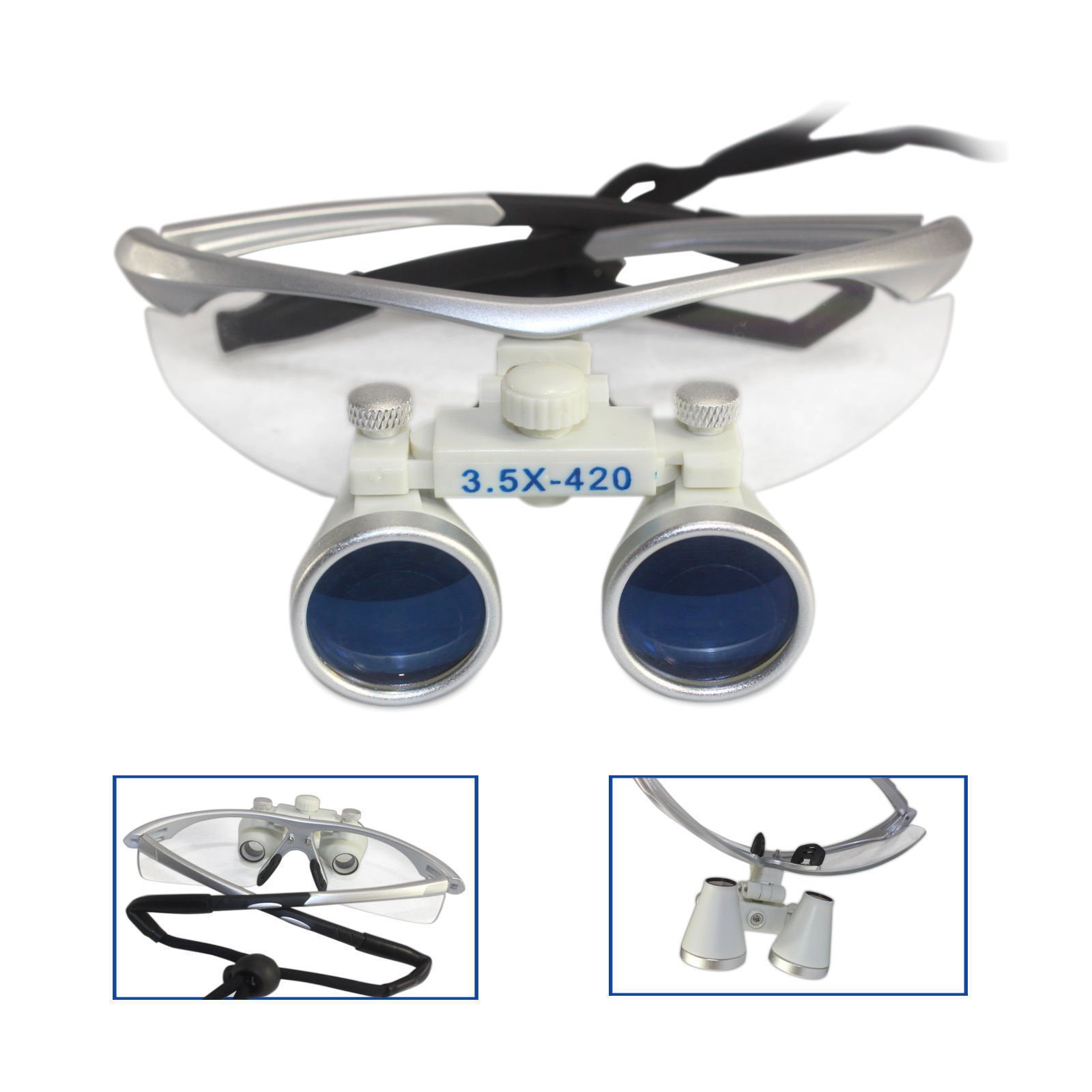Oral Lupa de Cabeza 3.5x420mm Lupa Dental Binocular