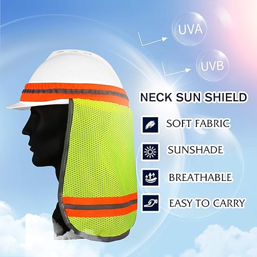 Miniatura 3 de Evridwear Protector solar de cuello de alta visibilidad con rayas reflectantes, sombra de seguridad con banda elástica de malla transpirable para