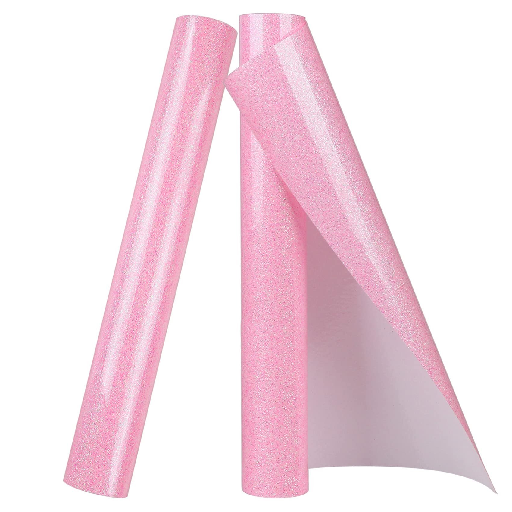 TORC Pink Glitter HTV Heat Transfer Vinyl 2 Rolls Iron on Vinyl for T Shirts Crafts 12 inch x 5 ft