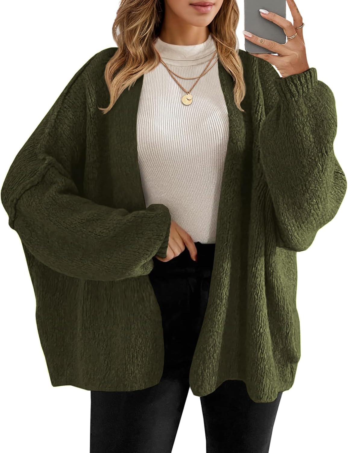 UNCLECAT Oversized Cardigan Sweaters for Women - 2025 Open Front Chunky Knit Long Sleeve Loose Fall Coats