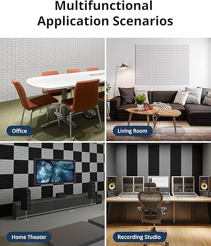 Miniatura 5 de Paquete de 18 paneles acústicos de 12 x 12 x 0.4 pulgadas, paneles de espuma a prueba de sonido para decoración de paredes, paneles de pared
