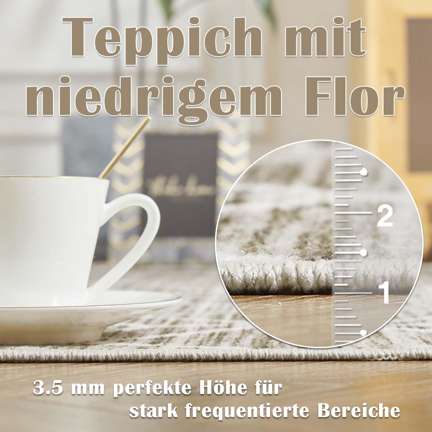 TOPICK Teppich Waschbar Boho Eingangsbereich Marokkanischer Niedrigfloriger Geometrischer Fleckenabweisend, rutschfest Ultradünner für Küche Schlafzimmer Bauernhaus Badezimmer Tür 120x180(cm) Braun
